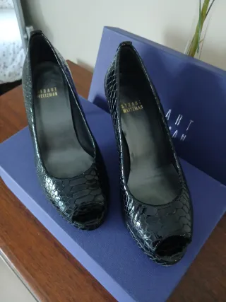 Zapatos Peep Toe Stuart Weitzman Negros