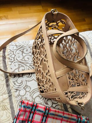 Bolso Tous Beige/Marrón con diseño troquelado