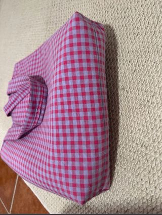 Bolso de cuadros rosa y morado