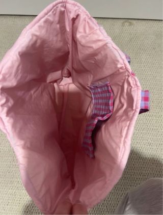 Bolso de cuadros rosa y morado