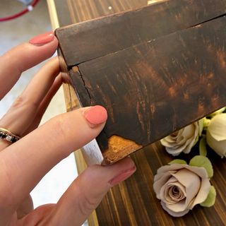 Antica scatola portagioie radica seta 1800