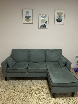 Sofá modular gris 3 plazas
