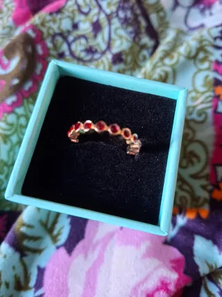 Anello con Zirconi Rossi Misura M