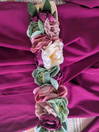 Vestido buganvilla con cinturón floral