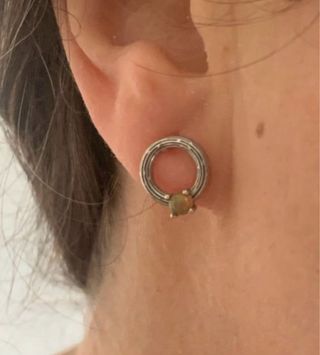Pendientes Plata Aro Opalo Etiope