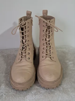 Botas con Cordones y Cremallera