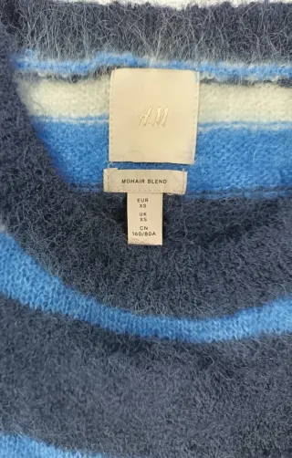 Jersey H&M Rayas Azul Marino Talla XS