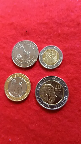 Lote 4 monedas Kenia