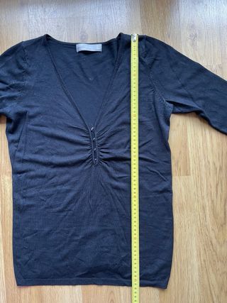 Jersey Zara Negro escote pico Talla M