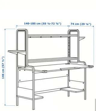 Escritorio Gamer Ikea Negro con silla gamer