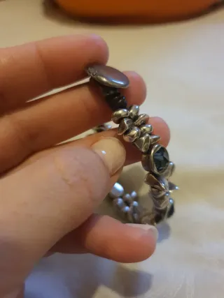 Pulsera UNO de 50 Plata y Cuero Azul