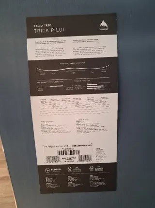 Tabla Snowboard 158 Burton trick pilot