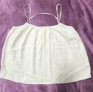 Top lino tirantes beige