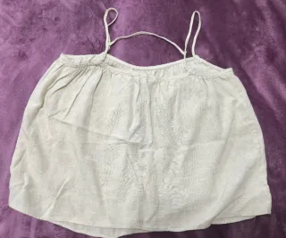 Top lino tirantes beige