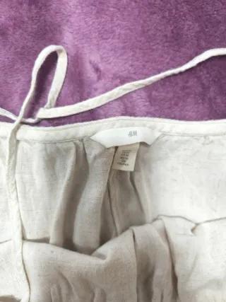 Top lino tirantes beige