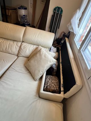 Sofá Chaise Longue 3 Plazas Piel Natural