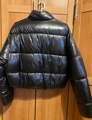 Abrigo Plumas Negro Zara Talla M