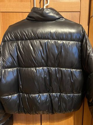 Abrigo Plumas Negro Zara Talla M