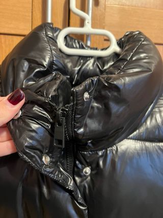 Abrigo Plumas Negro Zara Talla M