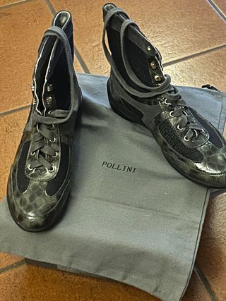 Pollini stivaletti pelle e camoscio