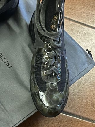 Pollini stivaletti pelle e camoscio