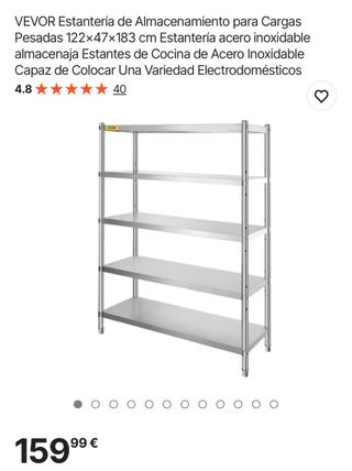 Estantería VEVOR Acero Inoxidable 5 Niveles