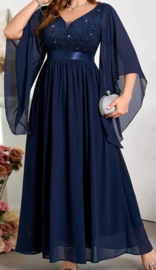 Vestido largo azul mujer xxxl