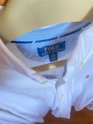 Camisa Polo Ralph Lauren blanca impecable talla 14