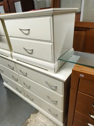 Conjunto Cajonera y Mesillas Blanco