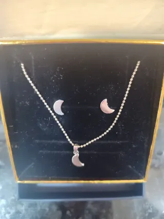 Set di gioielli in argento a forma di luna