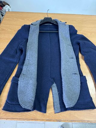 Gaicca Giacca Uomo Lana Blu/Grigio