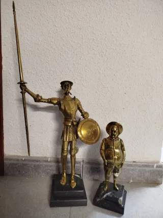 Figuras Don Quijote y Sancho Bronce