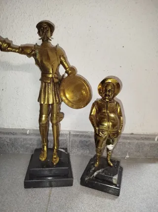 Figuras Don Quijote y Sancho Bronce