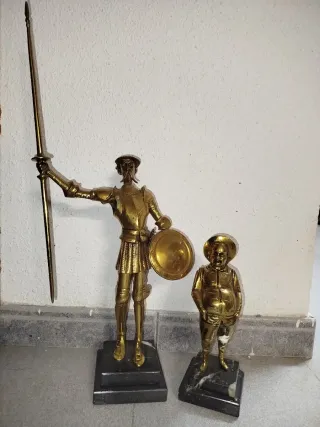 Figuras Don Quijote y Sancho Bronce
