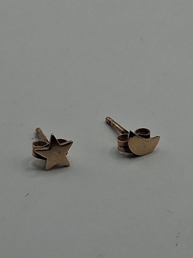 Pendientes sol y luna de oro 18k, 0,66gr Ref.G-038