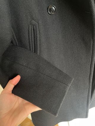 Abrigo Lana Negro Zara Talla S