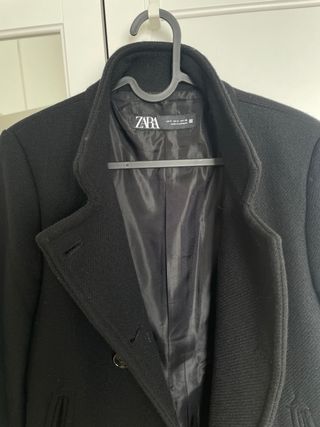 Abrigo Lana Negro Zara Talla S