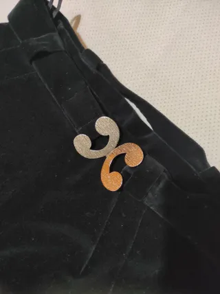 Gonna in velluto nera con cintura