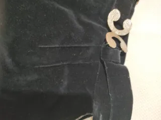 Gonna in velluto nera con cintura