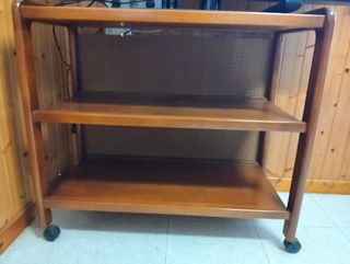 Mueble auxiliar madera maciza con ruedas