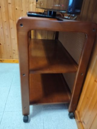 Mueble auxiliar madera maciza con ruedas