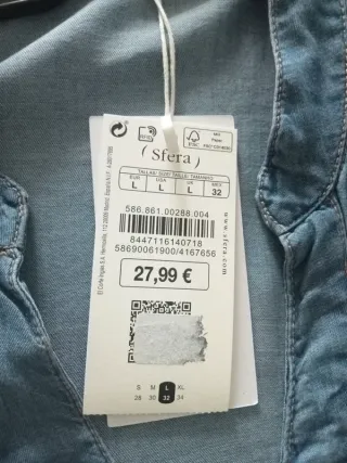 Vestido Sfera Vaquero Seda Talla L