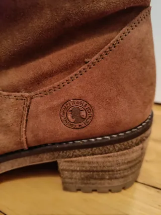 Botines piel marrón. Tacón 5 cm. talla 41