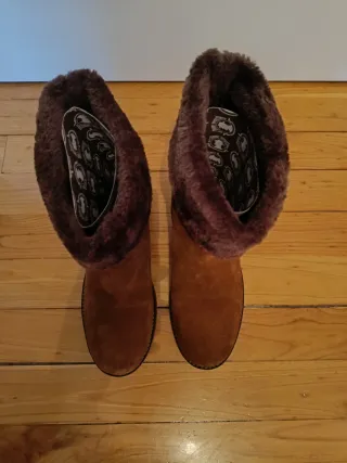 Botines piel marrón. Tacón 5 cm. talla 41