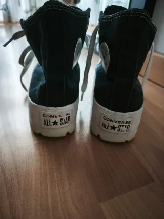Converse plataforma negras talla 36.5