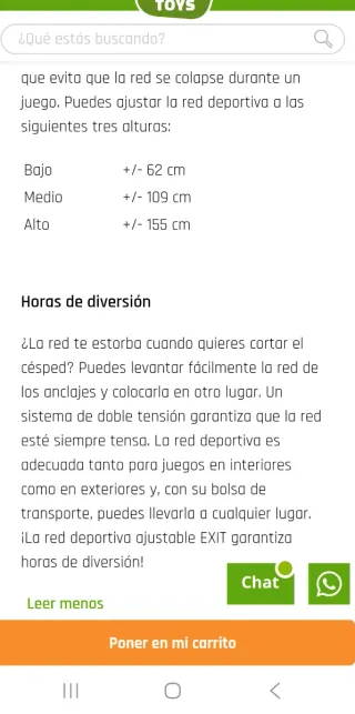 Red multideporte 3m de ancho regulable en altura.