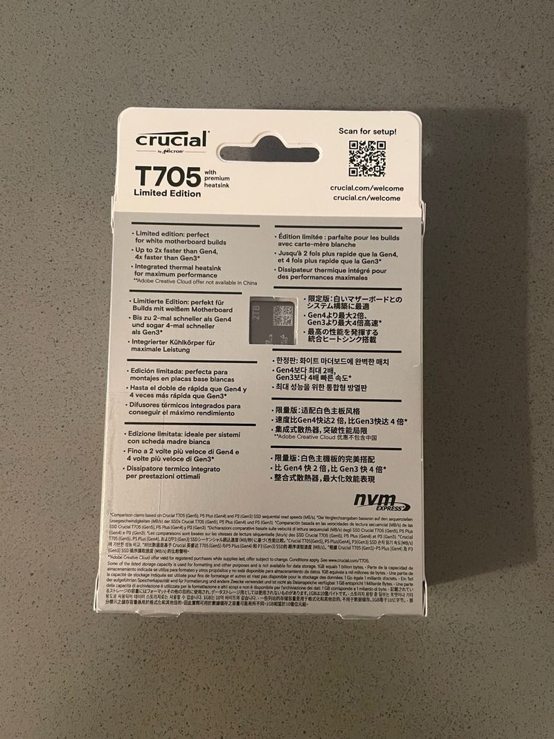 Crucial T705 SSD 2TB Gen5 Edición Limitada afbeelding 3