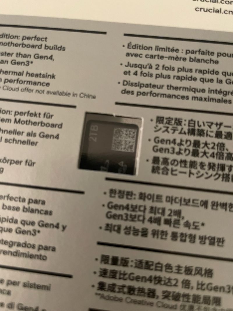 Crucial T705 SSD 2TB Gen5 Edición Limitada afbeelding 4