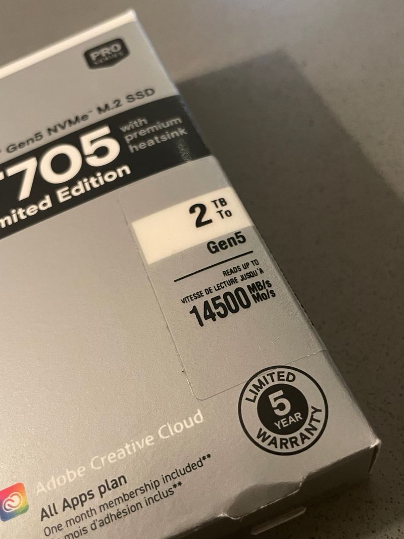Crucial T705 SSD 2TB Gen5 Edición Limitada afbeelding 2