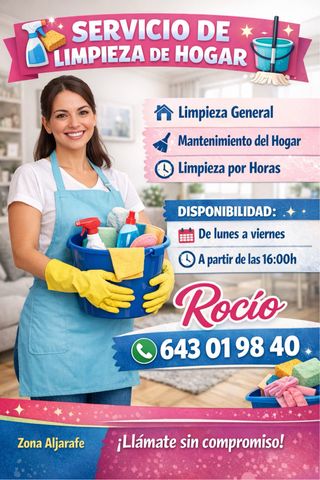 Ofrezco Servicio de Limpieza por las tardes.